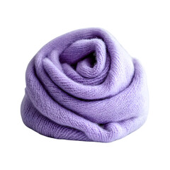 Cozy Wool Shawl in Light Lavender Isolated on Transparent Background