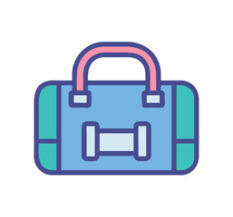 Gym duffel bag sports travel fitness icon