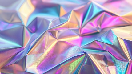 Holographic, Iridescent Geometric Background Pattern , shiny and iridescent effect, high resolution, ai generated
