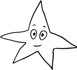 funny five-pointed star looks at camera