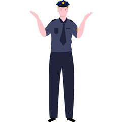 flat illustration character policeman salutes