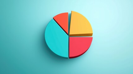 Fototapeta premium Colorful Pie Chart Illustration on a Light Blue Background