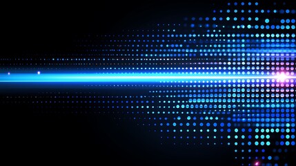 Abstract Blue Light Dots Digital Flowing Pattern