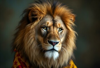 Majestic Male Lion Portrait Stunning Wildlife Photography