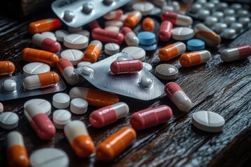 Pharmaceutical Packaging and Medications Arrangement Concept in Science
