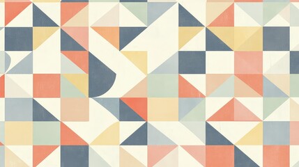 Colorful Geometric Pattern with Triangles and Rectangles for Design