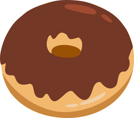 Donut with chocolate glaze cream