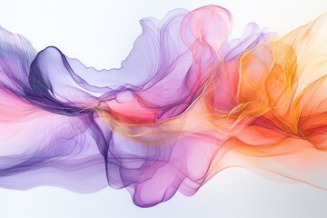 Abstract colorful flowing waves of purple and orange light