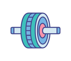 Ab wheel roller gym core training fitness icon