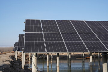 Solar photovoltaic panels on the wate