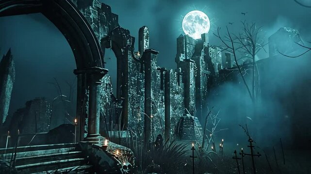 Vampires Crypt Halloween Videos 4K