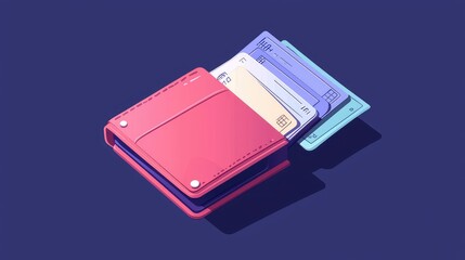 Colorful Wallet with Cards Illustrating Modern Financial Trends