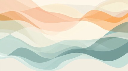 Soft Abstract Waves in Muted Tones with Gentle Fluid Movements