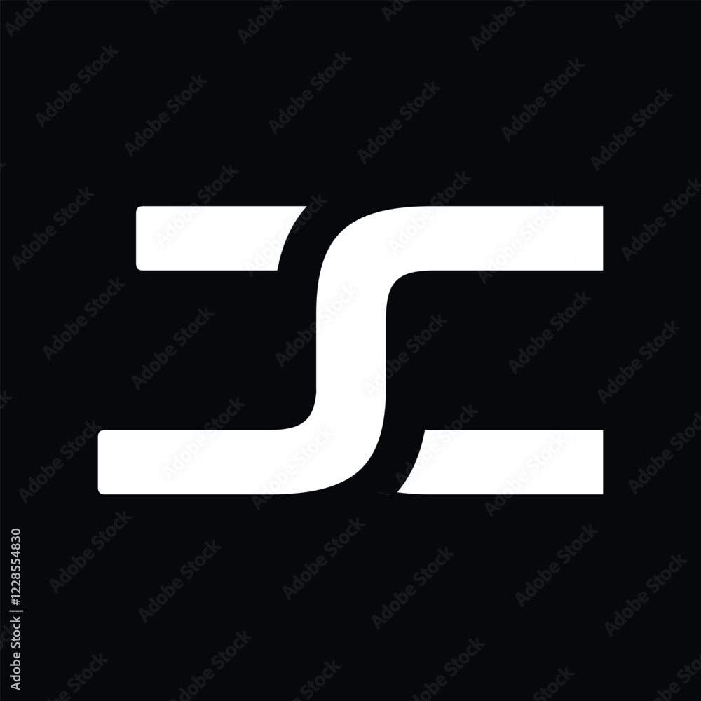 Poster the image shows a flat monogram logo design of an intertwined initial letters jc in white color that