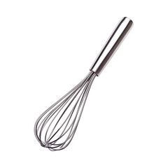 Modern Stainless Steel Whisk Isolated on Transparent Background