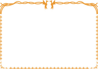 鳳凰のイラスト付き横向き賞状枠の素材