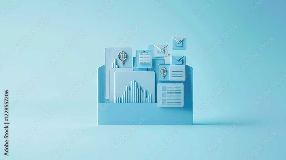 Poster digital communication tools and data visualization concepts design