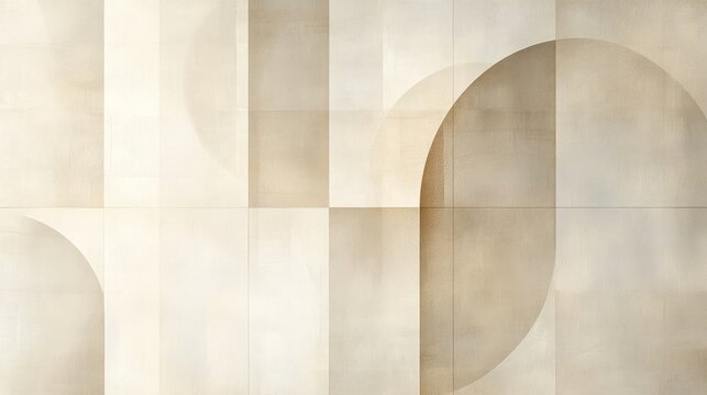 Abstract Beige Geometric Wall Panel Design
