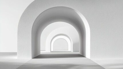 Minimalist Architectural Design with Multiple White Arched Openings