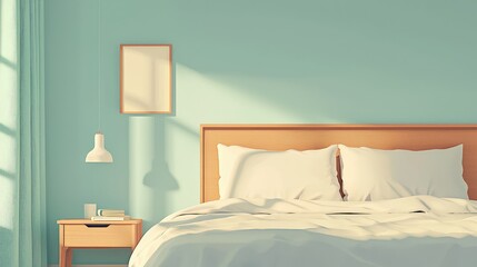 Bright and Serene Bedroom Interior with Natural Light and Minimalism