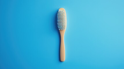 Hairbrush on Blue Background with Clean and Minimal Design