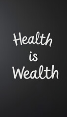Obraz premium health is wealth text on blackboard, Paper Cutout style, with white tones