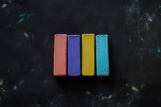 Lively chalk strokes on a blackboard with enough space for creative ideas