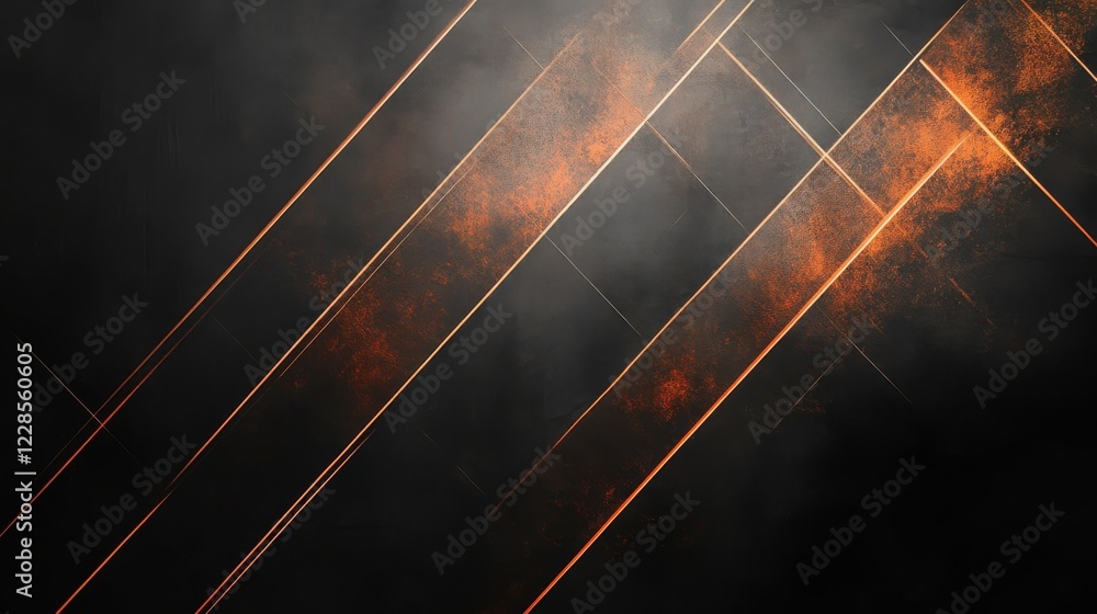 Poster abstract dark background with orange diagonal lines