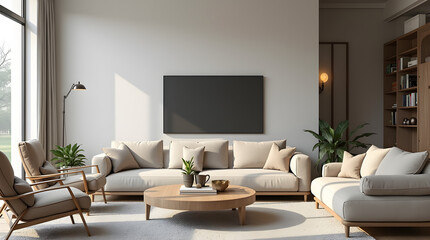 Neutral Palette Living Room Design
