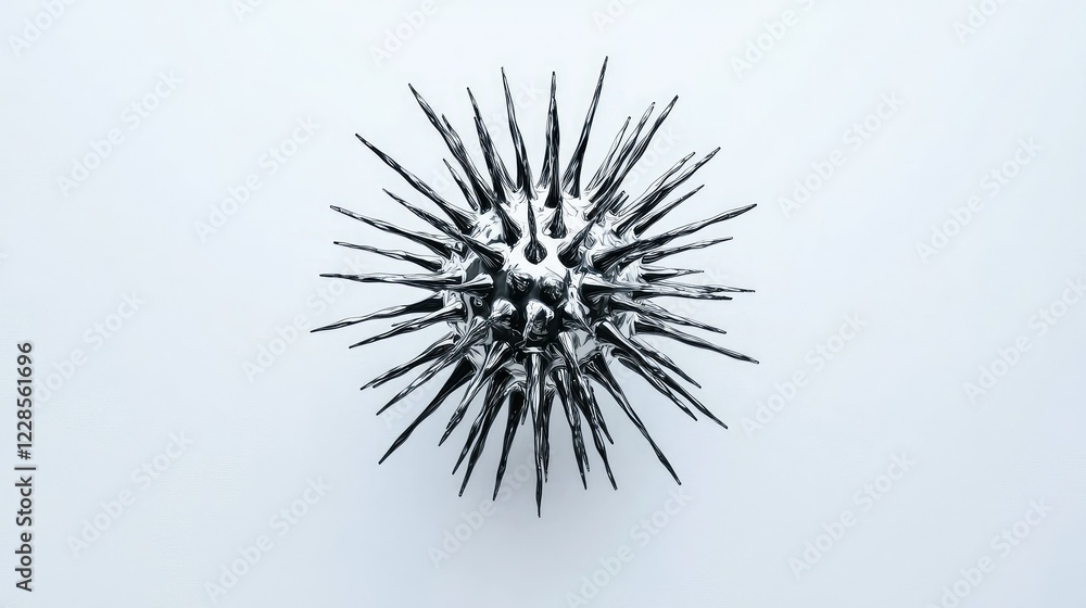 Poster Abstract Object with Sharp Spikes on Light Background for Design Use