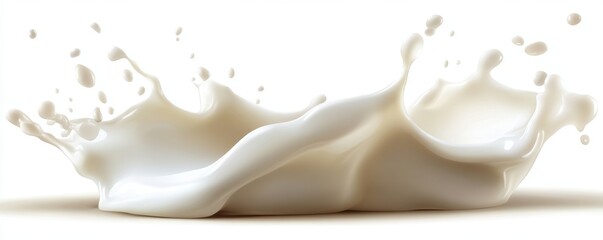 Milk splash against white background, advertising