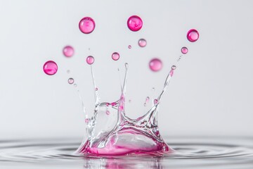 Corporate identity represented by ink drops in clear water with backlit setup composition and high-speed capture