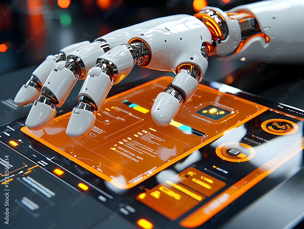Poster robotic hand using futuristic interface