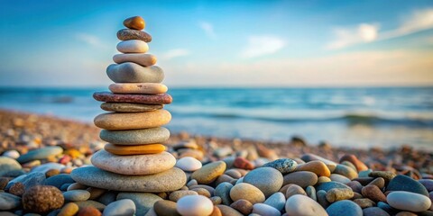 Turm aus Kieselsteinen mit Kiesel in Herzform, scenic spot, mineral deposits