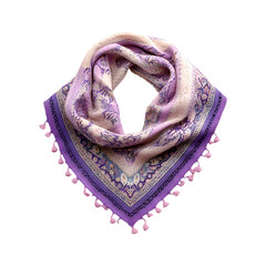 Obraz premium Woolen Shawl in Lavender with Delicate Floral Patterns Isolated on Transparent Background
