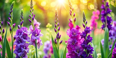 Stunning Green And Violet Gladioli