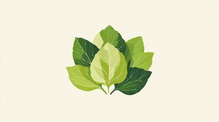 Fresh Green Leaves Design on a Light Background for Nature Themes