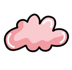 Pink cloud hand drawn vector