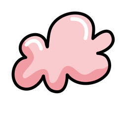 Pink cloud hand drawn vector
