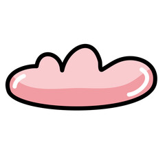 Pink cloud hand drawn vector