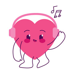Heart with Musical Notes Illustration