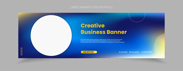 banner template design for business promotion corporate and company website with big size dimension