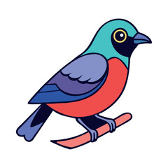 Vibrant songbird perched tropical forest bird icon