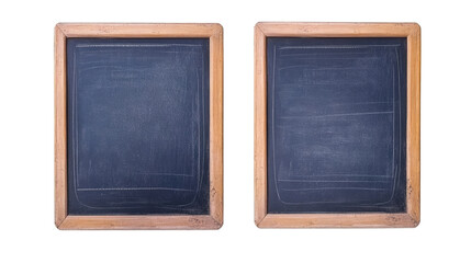 Fototapeta premium Blue Chalkboards in Wooden Frames for Versatile Use Generative AI