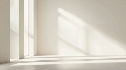 Fototapeta premium Bright Minimalist Interior with Soft Natural Light and Shadows