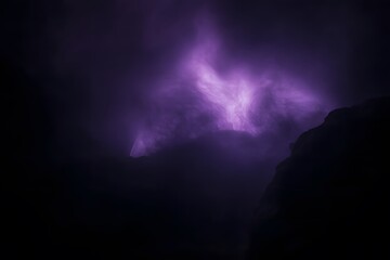Dense Dark Fog with Muted Purple and Gray Streaks in Ethereal Atmosphere