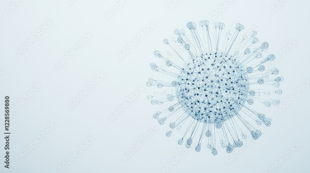 Aufkleber abstract representation of a virus structure on a light background