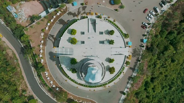 4K Aerial view of Our Lady of Nui Cui, A Pilgrimage in Dong Nai, Vietnam