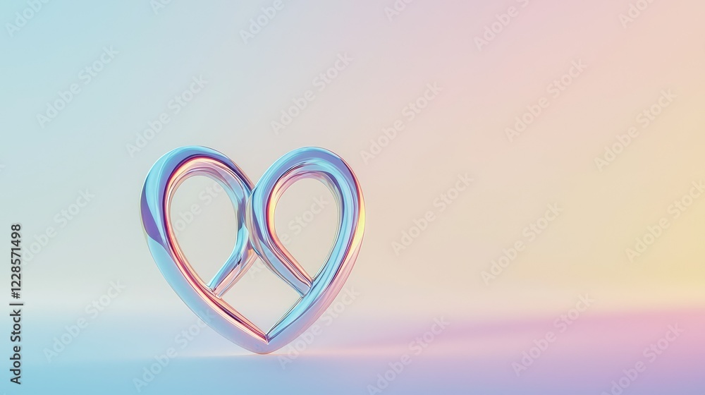 Poster colorful abstract heart shape with soft gradient background