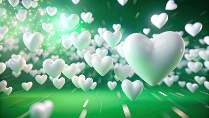 White Heart Motion Graphics Green Screen Background, Animated Hearts, Love Animation, Green Screen Effects, Heart Shape, Abstract Heart